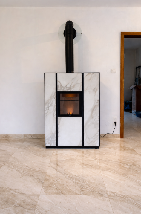 pose de poele à bois